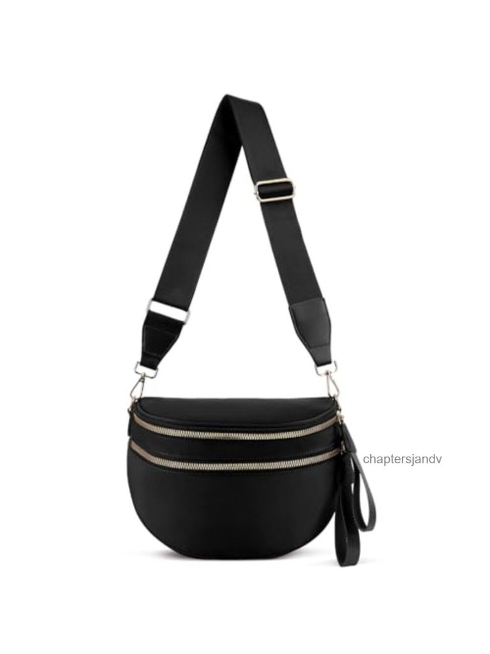 Nylon Crossbody Bag Half Moon Sling Belt Bum Bag Adjustable Strap Spacious